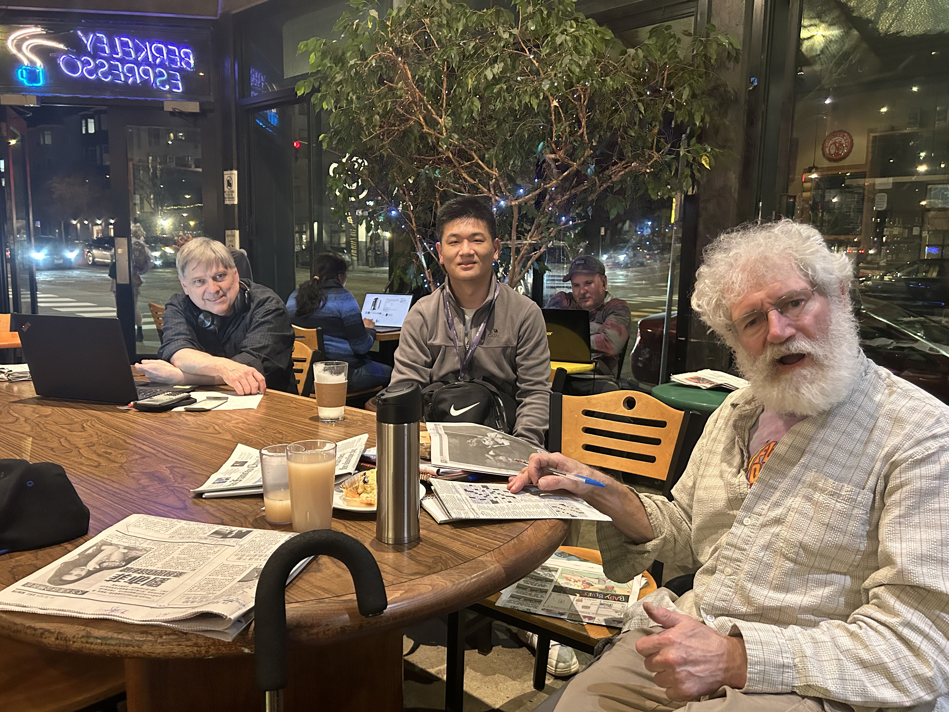 Eric with friends at Berkeley Espresso